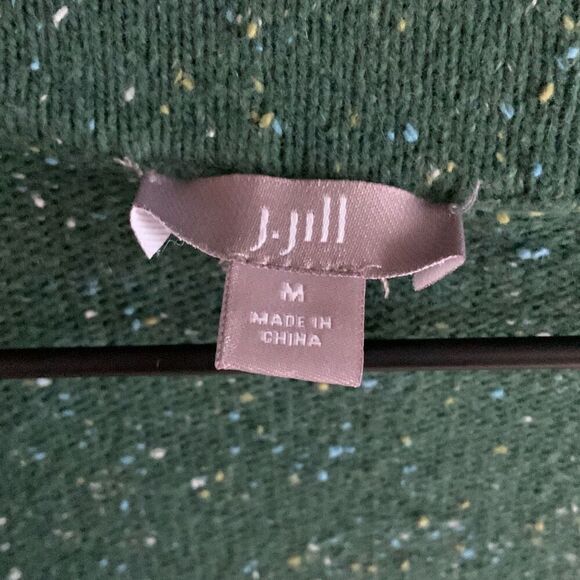 J. JILL Green Speckled Angora Blend‎ Button Cardigan Sweater Size Medium - Picture 3 of 11